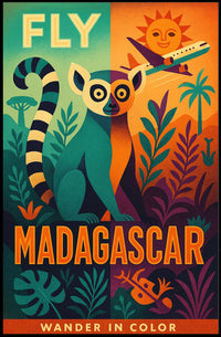 Fly Madagascar Wander in Color Travel Poster PosterGoat