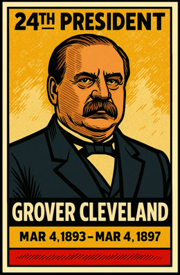Grover Cleveland 24th President of the United States Inked Comic Style Poster