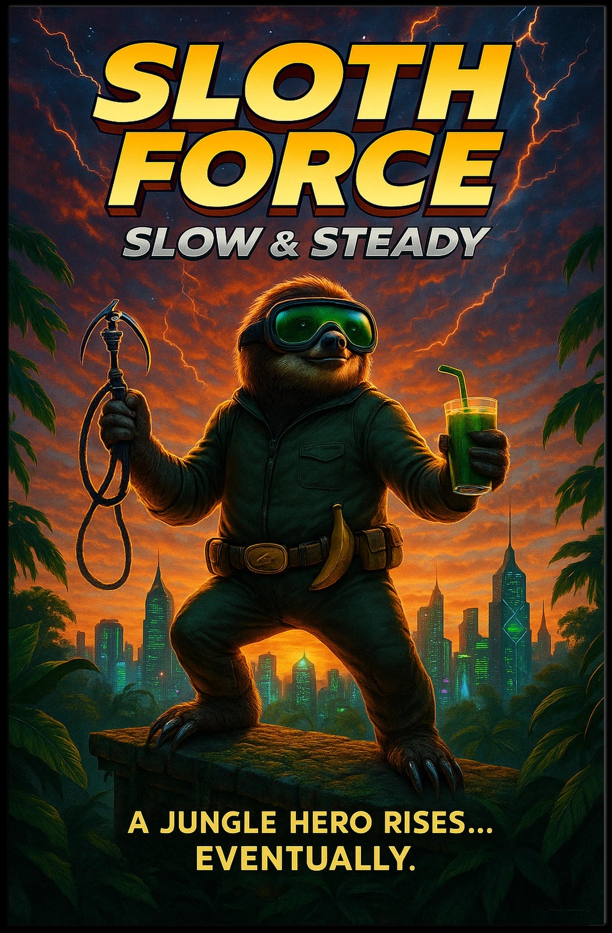 Sloth Force Slow Steady Poster