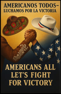 United We Stand Vintage WWII Propaganda Poster