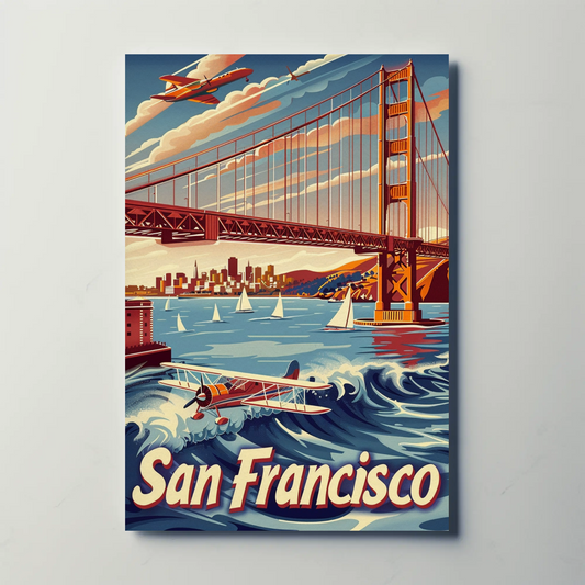 San Francisco Golden Gate Bridge Vintage Poster