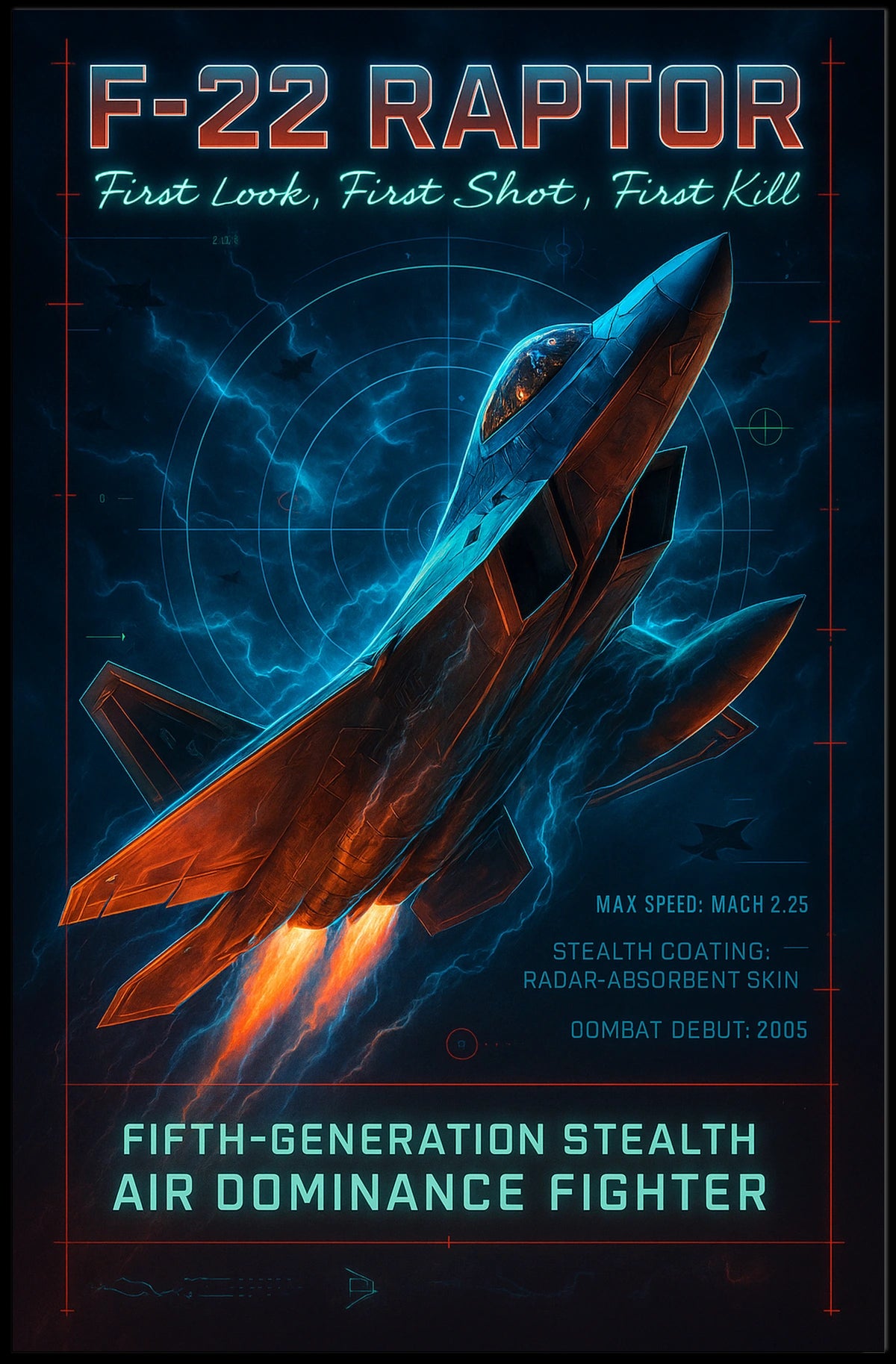 F-22 Raptor Fifth-Generation Stealth Poster