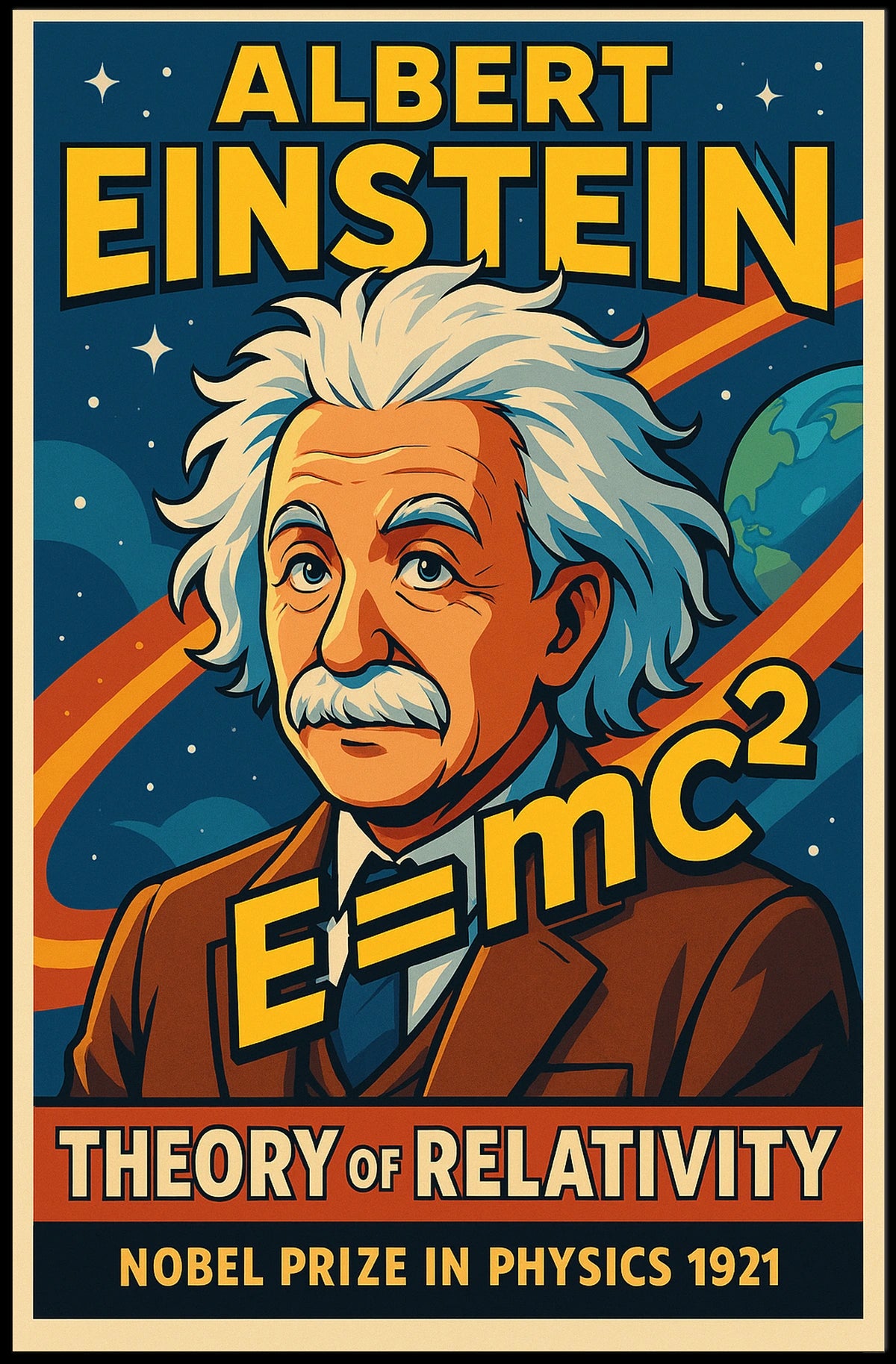 Albert Einstein Vintage Nobel Prize Physics Icon Scenic Timeless Wall Art Decor Ideal Science Lovers Poster