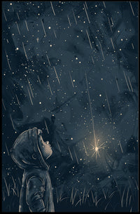 Starlit Dreams: Whimsical Night Sky Fantasy Poster PosterGoat