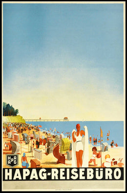 Hapag-Reisebüro Beach Scene Poster