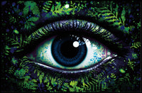 Human Eye Travel Poster With Vibrant Nature Background