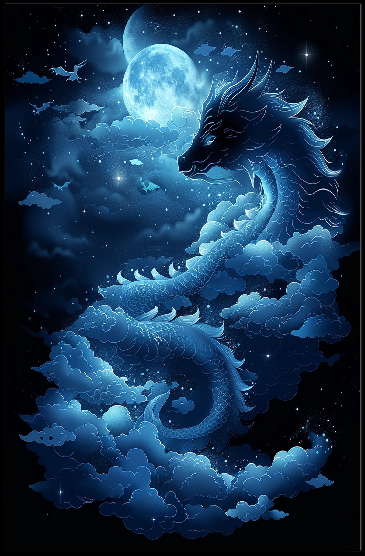 Mystical Dragon Celestial Fantasy Art Poster