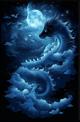 Mystical Dragon Celestial Fantasy Art Poster