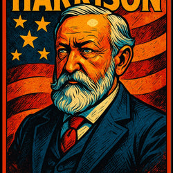 Benjamin Harrison 23rd US President Poster Vintage Wall Art