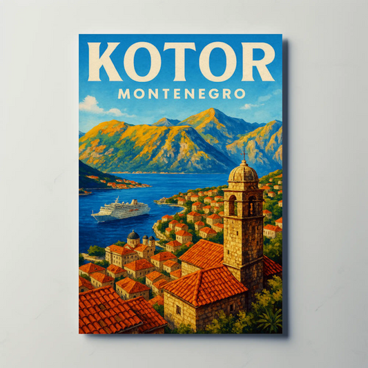 Kotor Montenegro Adriatic Coast Cruise View Poster