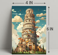 The Whimsical Tower Of Pisa Poster PosterGoat