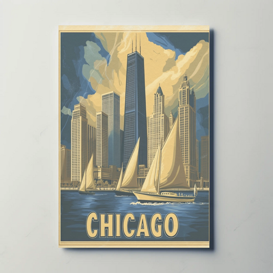 Chicago Skyline with Sailboats