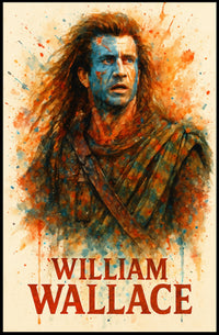 Medieval Scottish Warrior Art Poster: Bold Watercolor Print