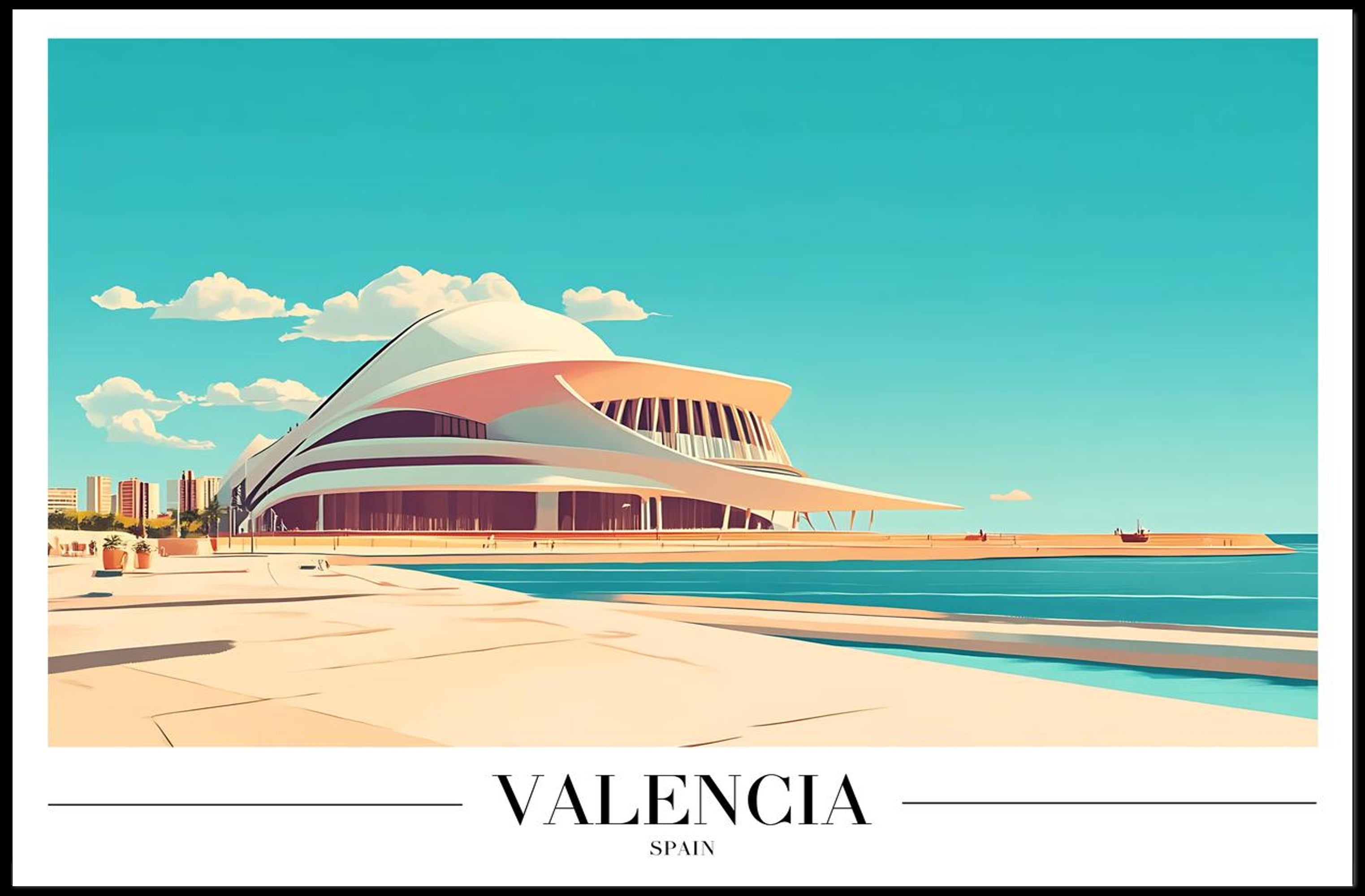 Valencia Modern Architecture Urban Cityscape Poster