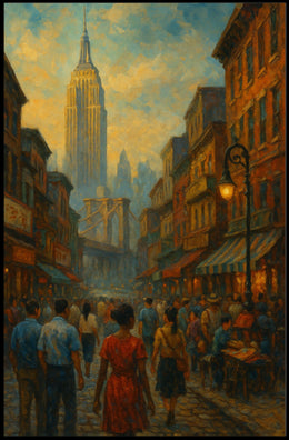 Historic Cityscape Poster Impressionist Nostalgic Home Decor