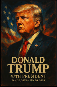 Donald Trump Vision Resilience Renaissance Oil Painting Patriot Leadership American Flag Poster