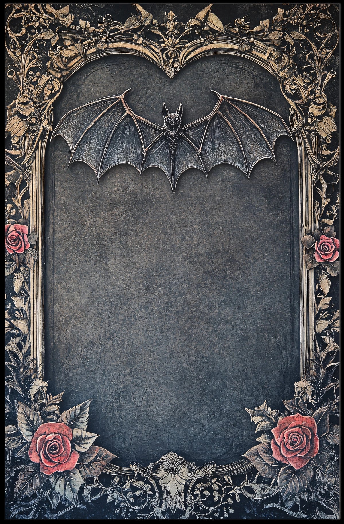 Gothic Bat Nightscape Artistic Abstract or Pop Culture Poster