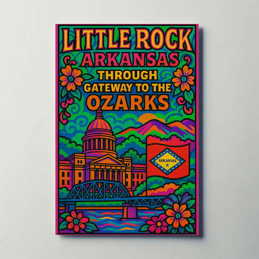 Little Rock Arkansas Ozarks Travel Poster