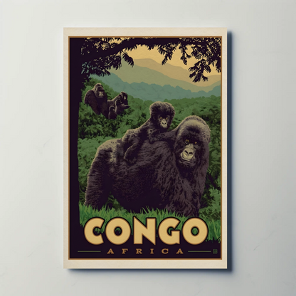 Congo Africa Vintage Poster