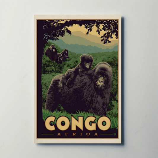 Congo Africa Vintage Poster
