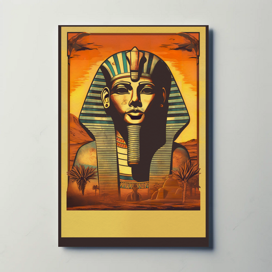 Egyptian Pharaoh Head Sphinx Desert Pyramids Travel Poster