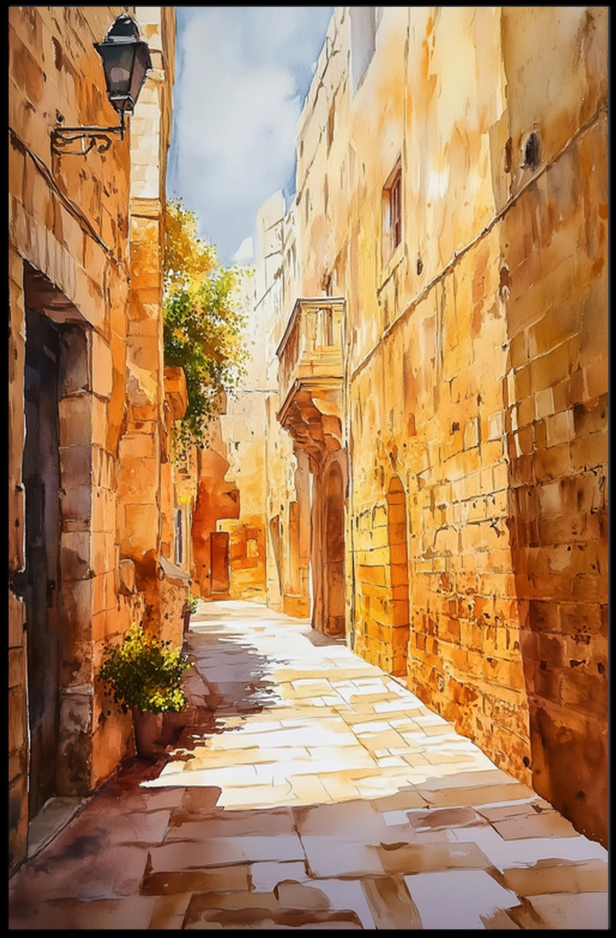 Malta Mdina Silent City Street Poster