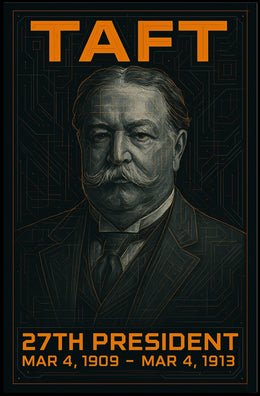 William Howard Taft 27th President of the United States Techno Schematic Poster