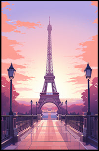 Sunset Over Paris Poster