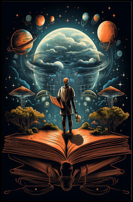 Cosmic Journey Through Knowledge Poster