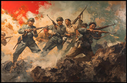 Wartime Heroes: Dramatic Mid-20th Century Battle Poster