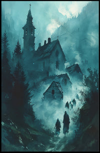 Haunting Misty Landscape Gothic Fantasy Art Poster PosterGoat