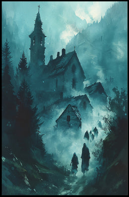 Haunting Misty Landscape Gothic Fantasy Art Poster PosterGoat
