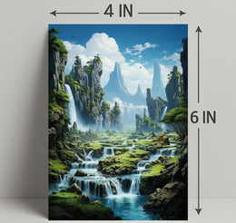 Serene Waterfall Landscape Poster