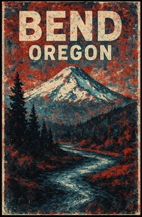 Bend Oregon Scenic Wanderlust Photography Realism Poster