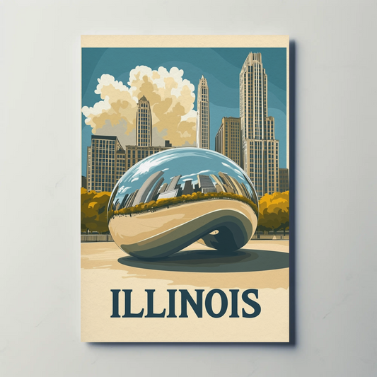 Illinois Vintage Poster