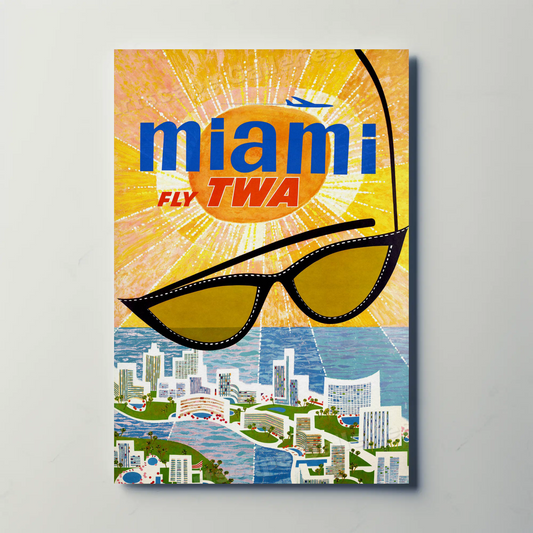 Miami Fly TWA Travel Poster