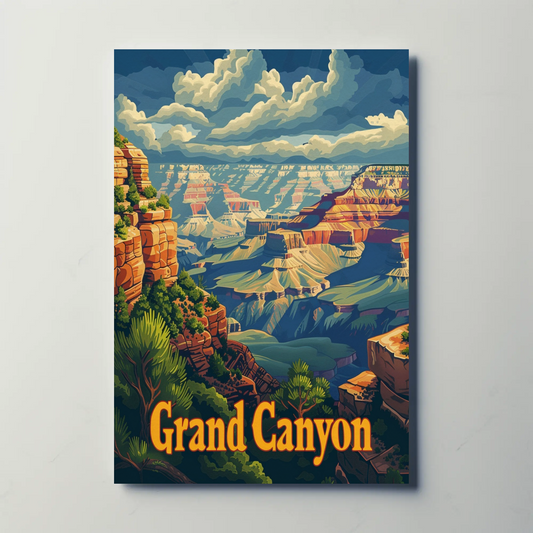 Grand Canyon Overlook Sunset View Travel Poster