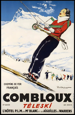 Combloux Ski Resort Advertisement Poster