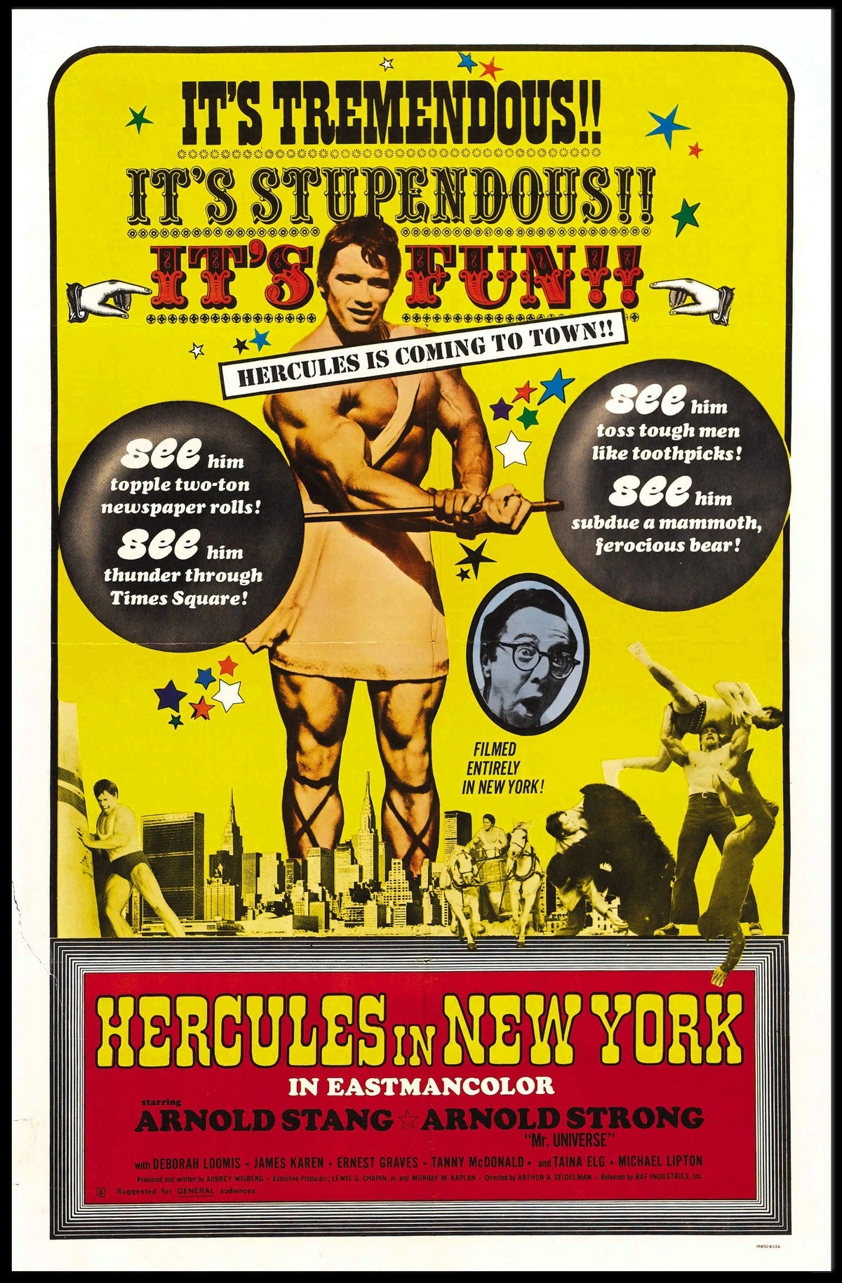 Hercules In New York Mythology Poster Retro Wall Art