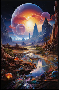 Cosmic Landscape Fantasy Poster PosterGoat