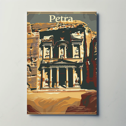 Petra Jordan Ancient Architecture Desert Poster