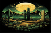 Desert Moonlit Landscape Poster