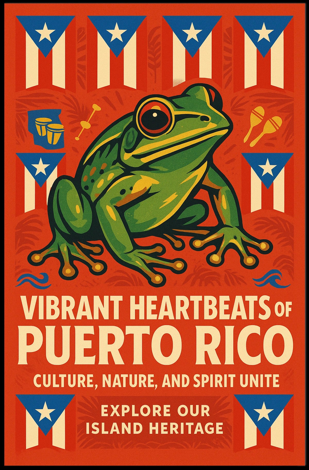 Vibrant Heartbeats of Puerto Rico Poster