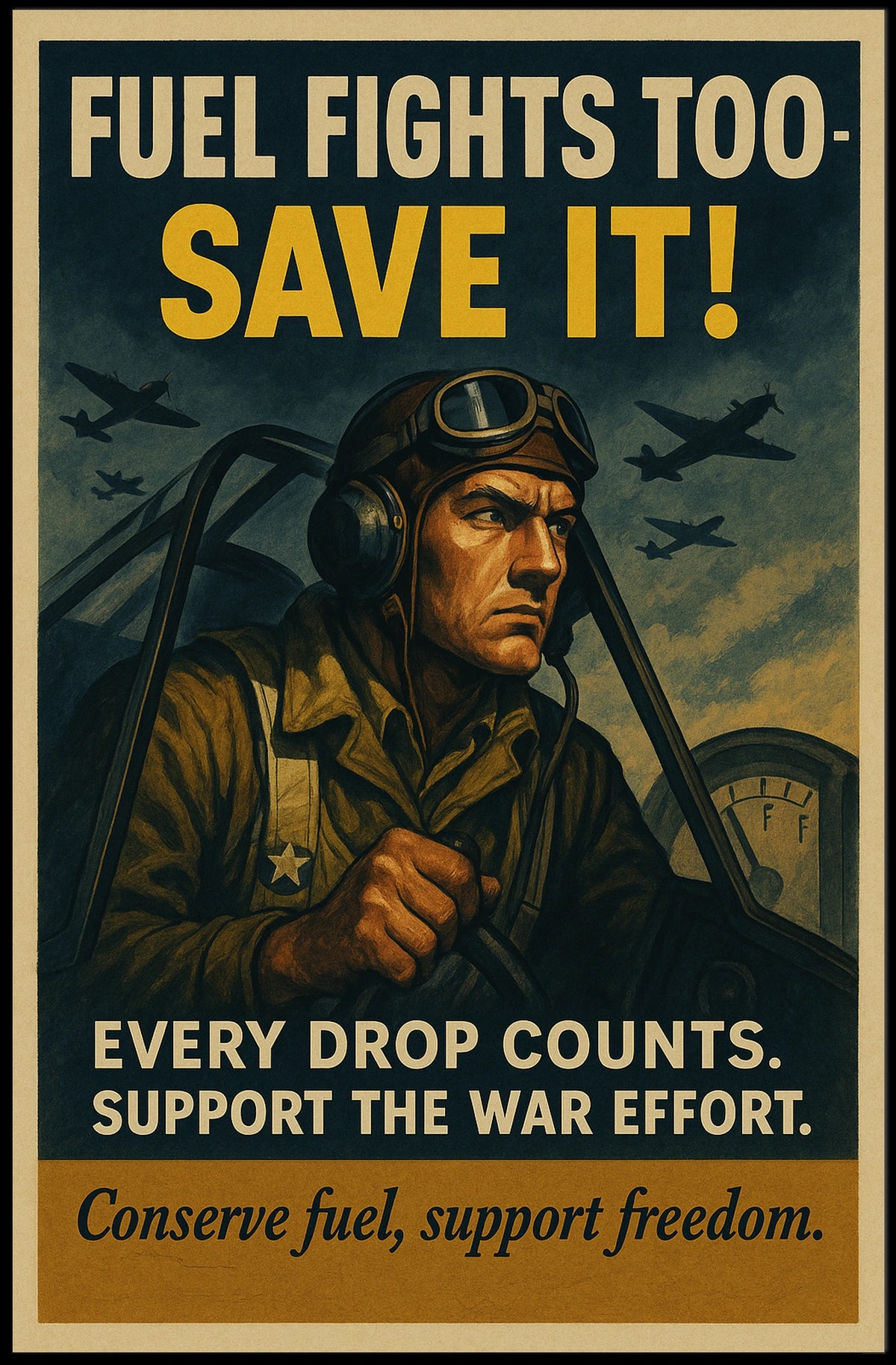 Fuel Conservation In Wartime Poster