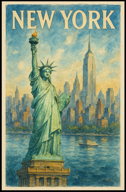 New York Iconic Landmarks Poster