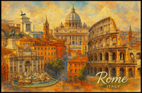 Rome Cityscape Watercolor Wanderlust Poster