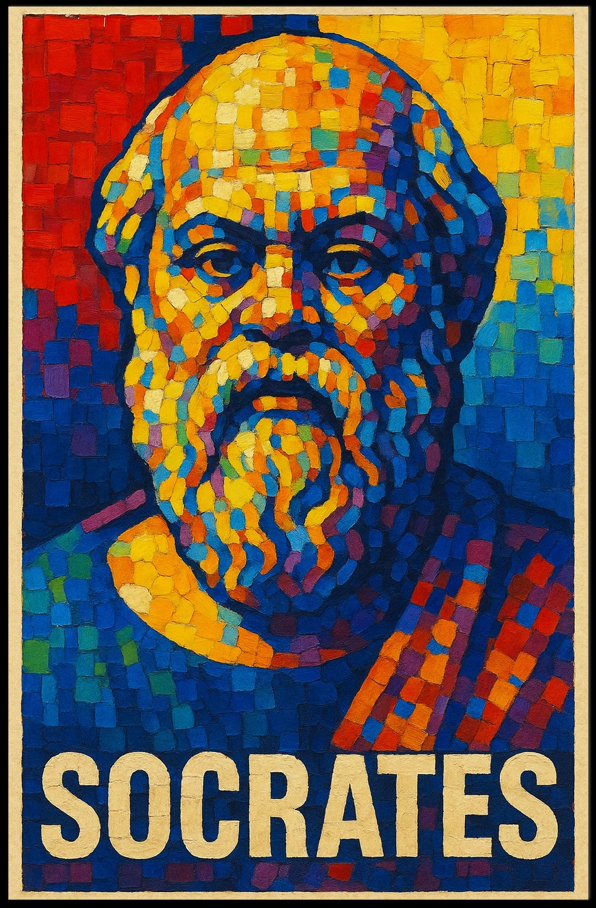 Socrates Mosaic Portrait Poster