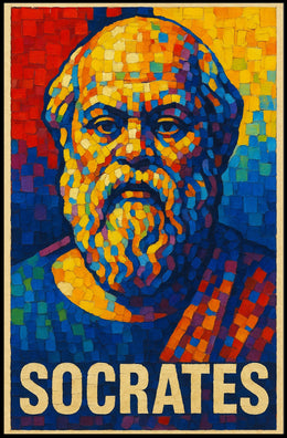 Socrates Mosaic Portrait Poster