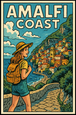 Amalfi Coast Adventure Poster Wall Art Travel Print