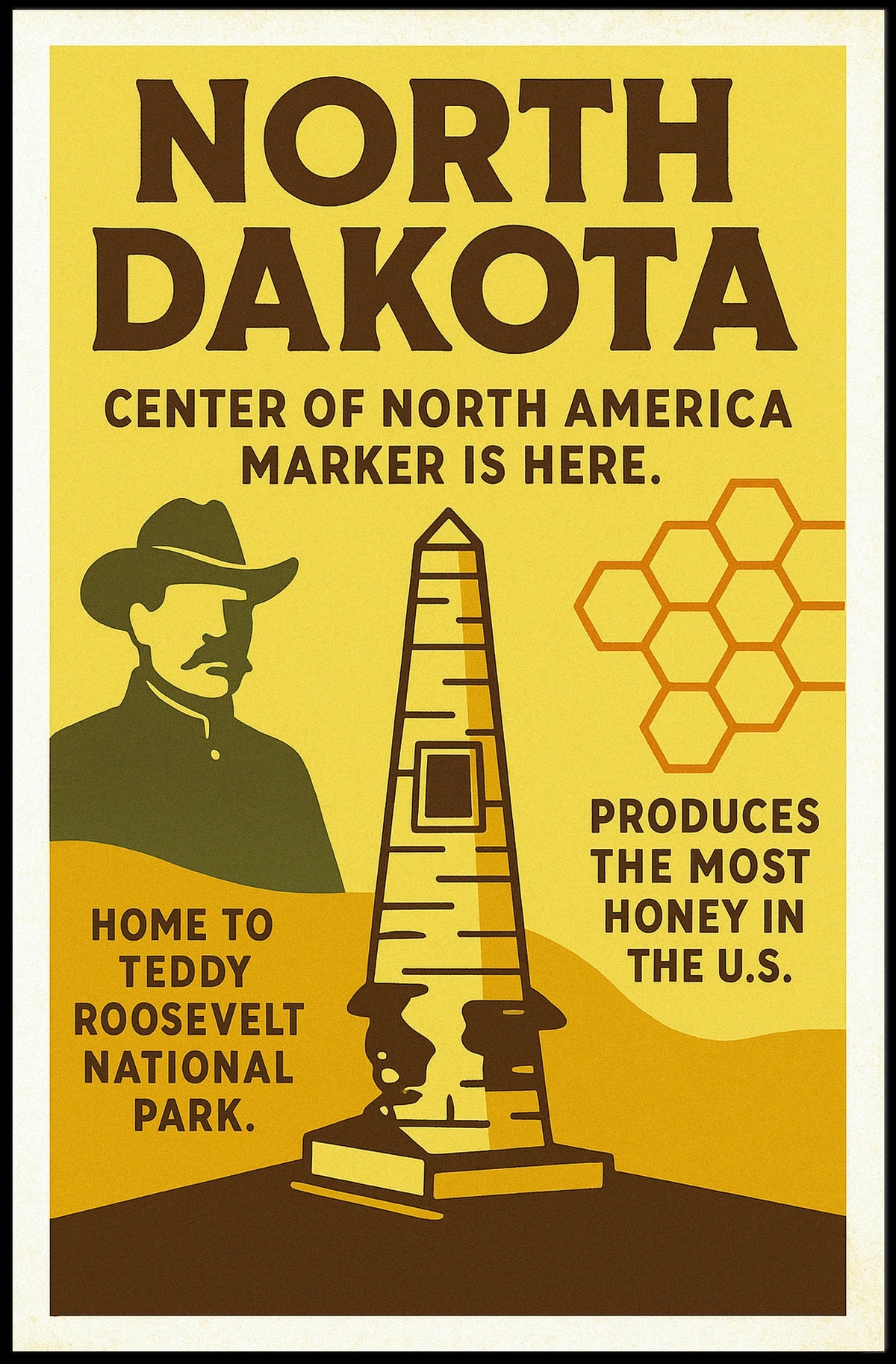 North Dakota Highlights Poster